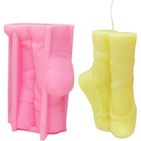 Moules à bougies en forme de chaussure, moules en silicone en forme de chausson de danse