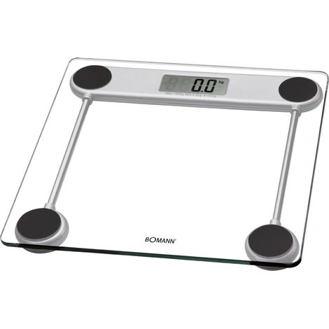 Bomann PW 1417 CB Electronic personal scale Silver,Transparent - Personal Scales (LCD, Silver, Transparent, CR 2032, Glass)