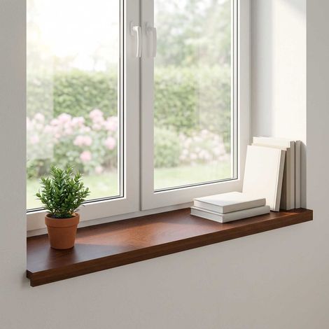 vidaXL Window Sills 2 pcs Dark Brown 80 x 40 x 2 cm Solid Oak Wood (1/5)