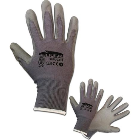 Guante Sifer de poliuretano gris con nylon T 9SI772 Sipugris (1/2)