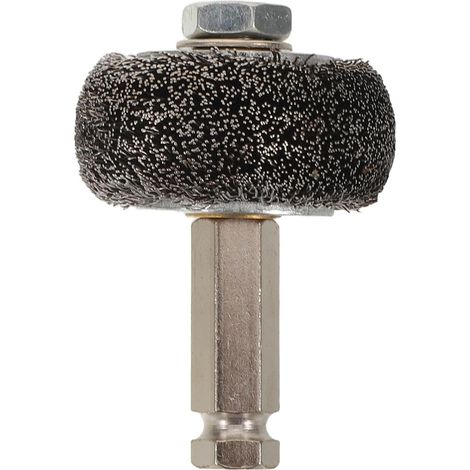 Lot de 4 brosses métalliques à basse vitesse - Brosse rotative en acier avec tige pour polisseuse de pneus de voiture - Pièces de meulage pour la restauration de surfaces (1/5)