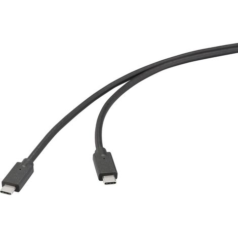 Renkforce Câble USB USB 3.2 Gen2x2 20 GBit/s USB-C® mâle, USB-C® mâle 0.50 m noir 4K UHD RF-6830466 (1/5)