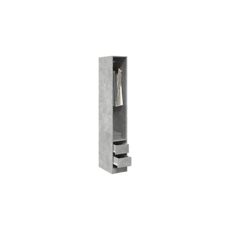 Armoire dressing 1 penderie 2 tiroirs 30cm - Collection Kodok-Gris béton (1/5)