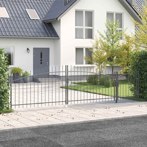 Teenpull – Gartentor mit Schloss Woerden Grau 125 x 500 cm Stahl (1/5)