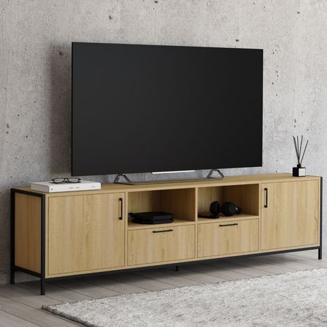 Mueble TV 180 cm DETROIT 2 puertas 2 cajones diseño industrial