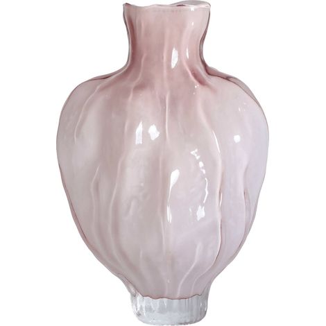 Vase en verre rose style classique finition translucide élégante - Rose pâle translucide (1/4)