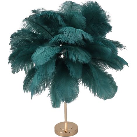 Lampe de table Feather, 3 couleurs, variateur tactile, connexion USB, lampe de chevet décorative moderne et romantique pour chambre à coucher, vert foncé (1/5)