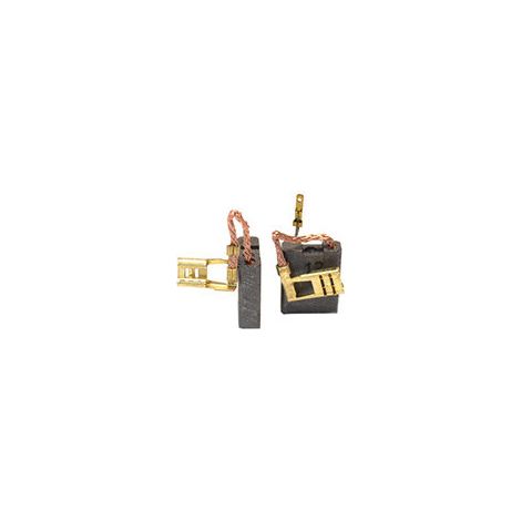 Set aus 2 anpassbaren Kohlen für De Walt. Abmessungen: 6,3 x 16 x 26 mm.