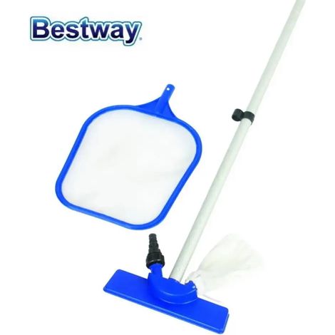 Accessoires de piscine 58013 Kit de nettoyage spécial 2,03 m pour piscine 80" : écumoire Clean Cast + manche balai en aluminium. (1/4)