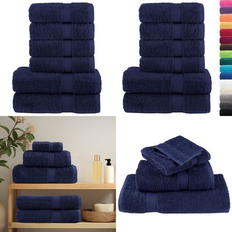6 tlg. Premium-Handtuch-Set SOLUND Marineblau 600 g/m² - Baumwolle - Handtücher - Badetücher - Duschtücher - Marineblau - Home & Living (1/5)
