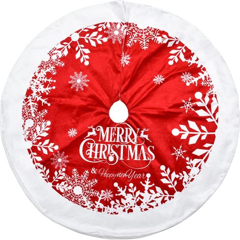 Jupe Sapin Noel - Diametre Exterieur 122 cm - Diametre Interieur 10 cm - Tissu Polyester Doux - Pour Decoration Salon Cheminee ou Fete Familiale - 1 Piece