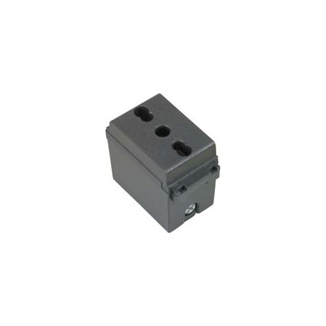 PRESA SICUREZZA BIVALENTE ARC- - 2 poli+terra 10/16A alveoli ø mm.4/5 (7879) - 6 pezzi MARLANVIL