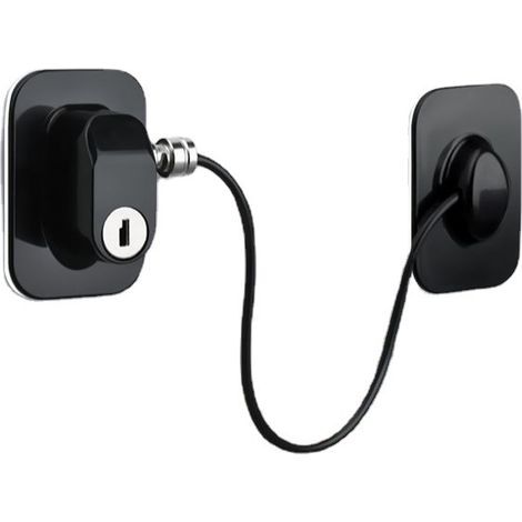 Cerradura de seguridad para niños con llave para frigorífico, para ventanas, puertas y cajones, color negro. (1/5)