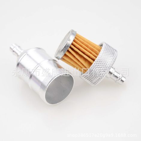 GOOFIT ATV Motorrad Roller Kraftstofffilter Ersatz aus silbernem Aluminium (1/4)
