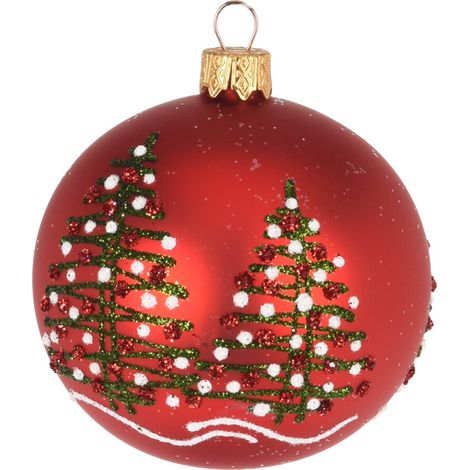 6 palline per albero di natale in vetro con Glitter da Ø 10 cm pendaglio decorato (1/2)