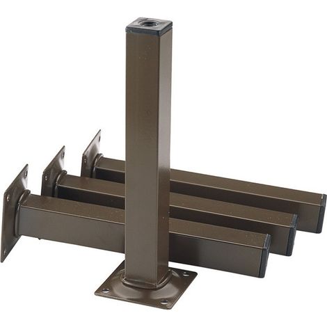 Piedino per mobile nero RAL 9005 Piastra 25x25mm H.400mm ELEMENT SYSTEM (Per 4)