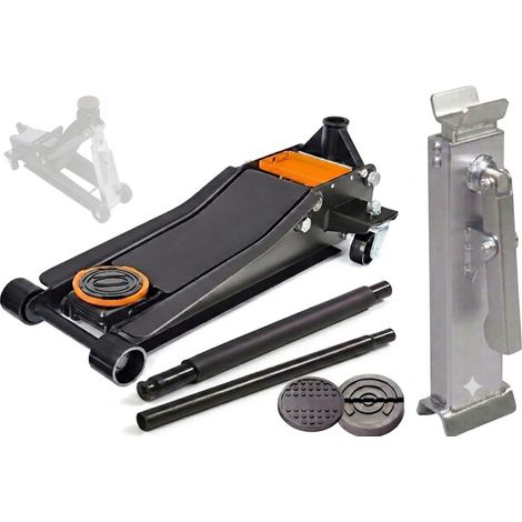 Gato de Carretilla Hidráulico Doble Pistón bajo perfil 3.5 Toneladas + Soporte de seguridad (1/5)