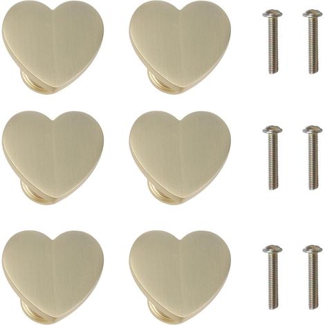 Boutons en alliage de zinc forme cœur, lot 6, galvanisés (1/5)