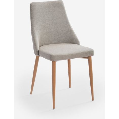 Stuhl gepolstert modern aus Stoff für Esszimmer und Küche Sirka - Beige