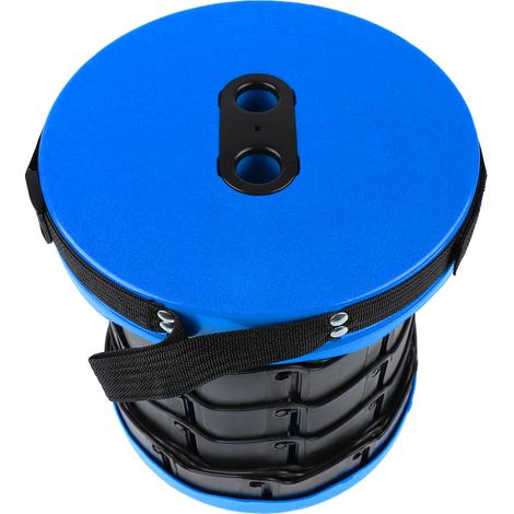 Teleskopierbarer, faltbarer und tragbarer Hocker, ideal zum Angeln (blau). (1/4)