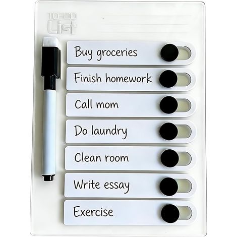 Bloc Magnétique Liste de Courses pour Frigo Aimant Effaçable Imperméable Aimant Liste Courses Frigo Pour Épicerie Ménage Bureau Mur Chambre (1/5)