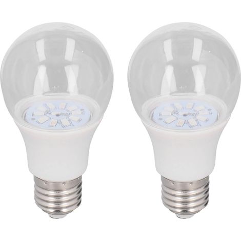 2x ampoules LED culture 6W, spectre complet, base E26/E27, pour plantes d'intérieur semis, 100-240V (1/5)
