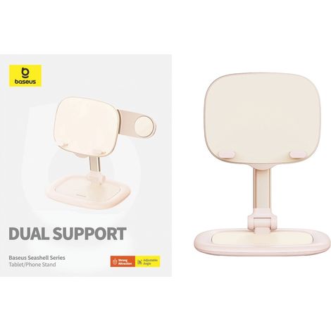 Soporte ajustable para teléfono y tableta de la serie Seashell, color rosa