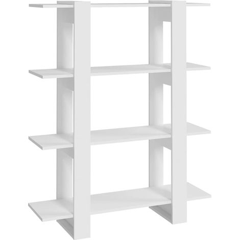 Maison Exclusive - Bücherregal/Raumteiler Weiß 100x30x123,5 cm (1/5)