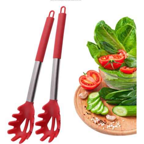 Fourchette À Pâtes - Silicone Alimentaire Sans BPA - Résistant Jusqu'à 230 °C - Tête Souple Non Rayante - Lot De 2 (1/5)