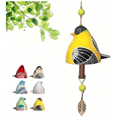 Carillon éolien en résine pour intérieur et extérieur avec mélodie relaxante, idéal pour un cadeau de fête des mères, un jardin, une terrasse, un balcon, une décoration d'intérieur, 1 pièce