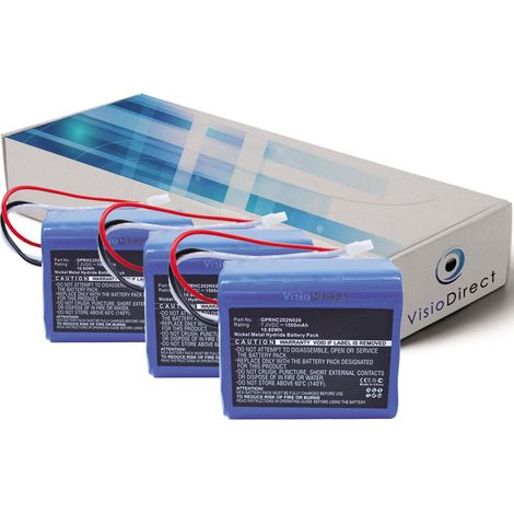 Lot de 3 batteries pour Irobot Braava 380T nettoyeur de sols 1500mAh 7.2V