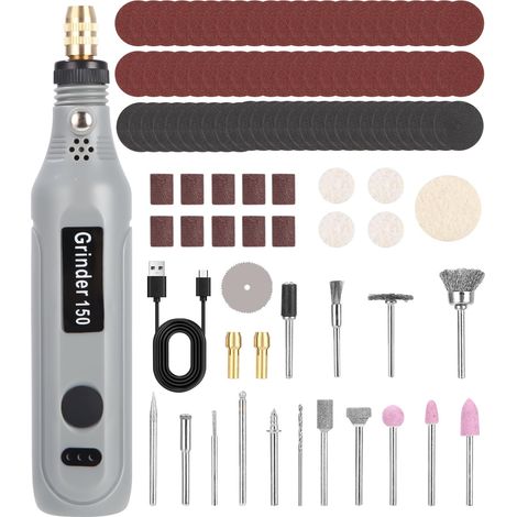 3.7V Outils Rotatif sans fil Multifonction,Mini Perceuse sans fil 3 Vitesse (1/5)