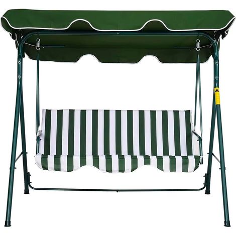 Dondolo 3 Posti da Giardino cm in Acciaio Becker Swing Bianco e Verde (1/5)