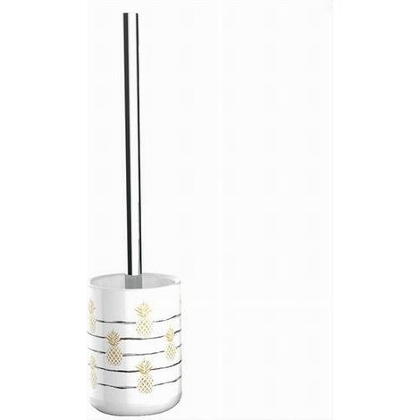 Cleafe - Portascopino Porta Scopino Bagno Wc Toilette Ananas Con Scopino Completo 69755 - (1/2)