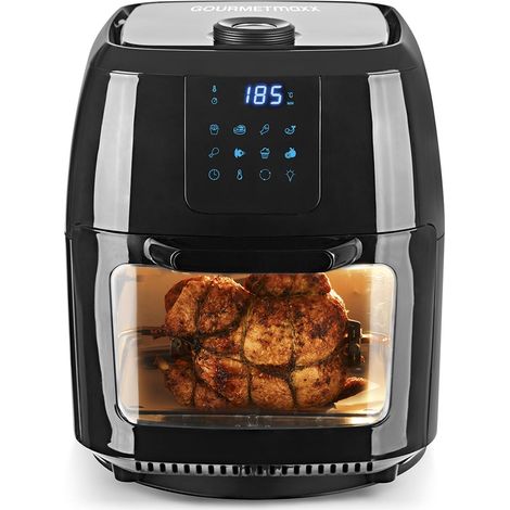 GOURMETmaxx Friggitrice digitale XXL ad aria calda 9 litri Frittura senza grassi, con spiedo rotante per pollo e shashlik Friggitrice, forno e grill rotante in un unico apparecchio (1/4)