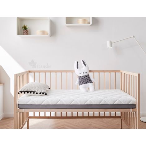 Colchón de Cuna Descansin 55x115 cm Funda Lavable Descanso para tu Beba Versatilidad Antireflujo