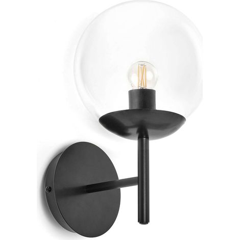 Wandleuchte Oxy E27 40w Glas Transparent Schwarz (1/2)