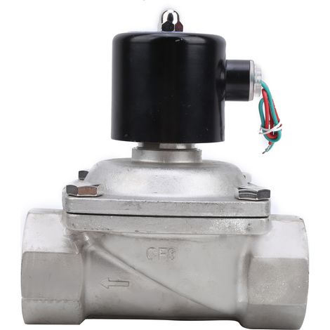 Électrovanne 2 voies 24V DC, action directe normalement fermée, réponse rapide pour air, eau et huile, raccord 2in. (1/5)