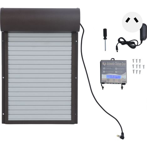 Ouvre-porte automatique de poulailler à piles, avec minuterie pour canard d'oie, prise AU marron 100-240V (1/5)