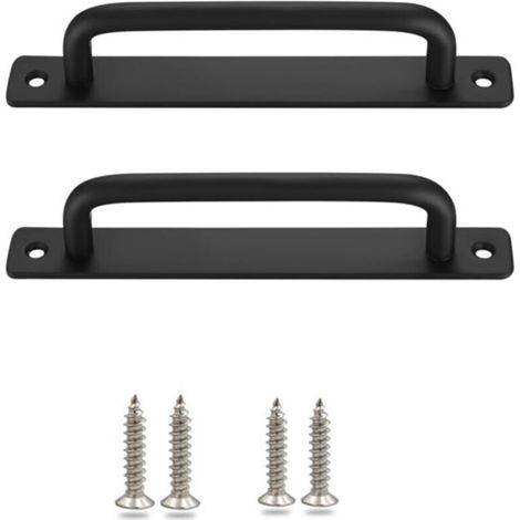 Set de 2 Poignées pour Portes Coulissantes, Poignées de Placard Noires avec Vis pour Armoires, Cuisine, Meubles, Portail de Jardin, Poignées de Porte de Cabane,244cm