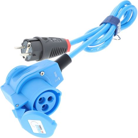 Kalle Adapterkabel Schuko 2,5mm² auf CEE 230V Winkel Extreme Blau IP44 1,5 Meter