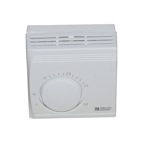 Delta Dore – Thermostat d'ambiance mécanique filaire 16A – Régulation chauffage habitat individuel – Verrouillage consigne température – Pour tertiaire