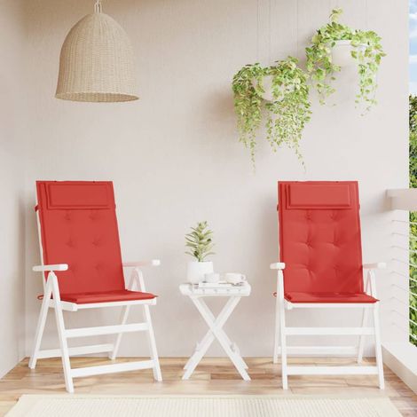 Lot de 2 Coussins de chaise à Dossier haut,Coussins de Chaise haut Dossier Siège Confortables rouge tissu oxford -AD20646 (1/5)