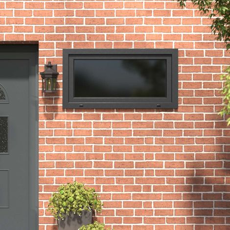 Teenpull – Kellerfenster RISOR 110 x 60 cm PVC und Glas Anthrazit (1/5)