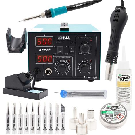 Kit de estación de soldadura Yihua 852D + 10 puntas