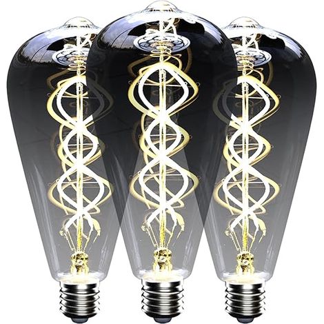 Ampoule E27 Dimmable Ampoule Decorative Rétro ST64 6W Ampoule LED Blanc Chaud 2700K Chambre Restaurant Café Bar Bistro Verre fumé (1/5)