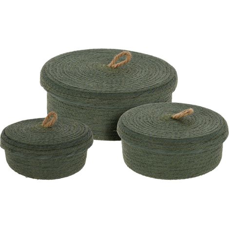Deko-Aufbewahrungskörbe, Deckel aus Jute, 3er-Set (1/5)
