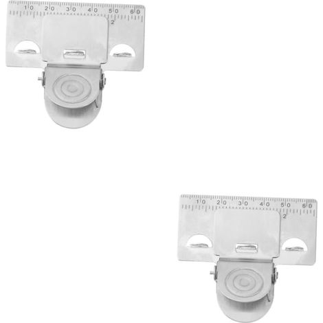 NUOBESTY 2 Pièces pince à ruban à mesurer porte-ruban à mesurer rétractable mètre étrier mesures mèche clip à ressort porte-règle fixe pince à mesurer pour ruban Acier inoxydable Silver (1/5)