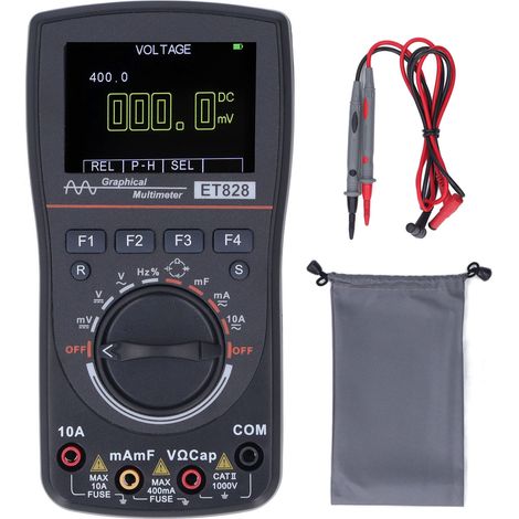 Multimètre oscilloscope 2-en-1 1MHz 2,5M échantillonnages/s test courant continu/alternatif tension diode (1/5)