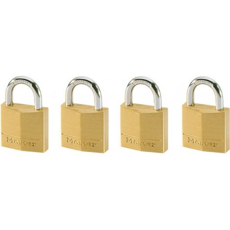 Juego de 4 candados con llave de latón MASTER LOCK, 20 mm de largo MASTER LOCK